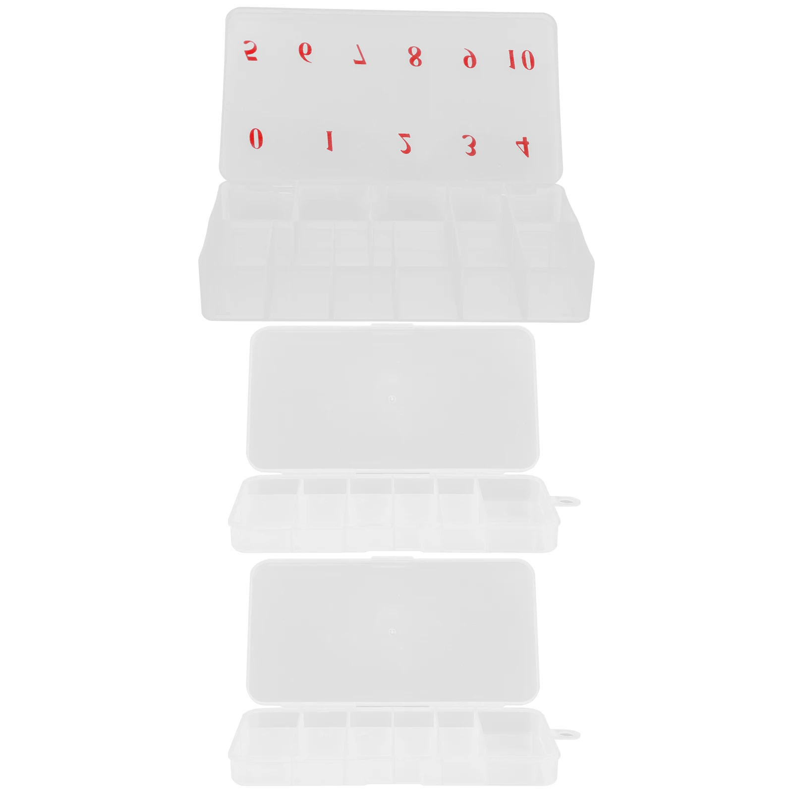 

3 Pcs Nail Storage Box Manicure Organizer Plastic Tool Supplies Tips LED Boxes Case Container Bead