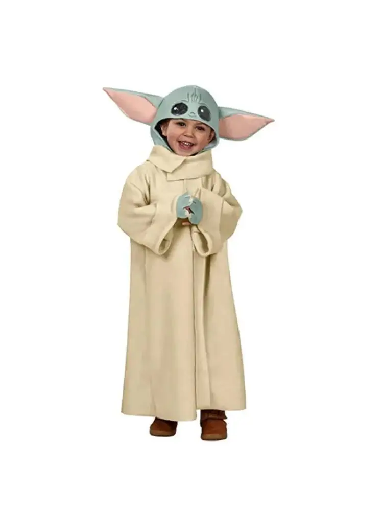 Leuke Alien Cosplay Yoda Baby Hoed Kostuums Halloween Mandalorian Gewaad Mantel Kleding Jongens Meisjes Leuke Vermomming Grappige Kerstcadeau - afbeelding 2