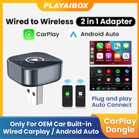 Wireless Carplay Android Auto Wireless Adapter Smart Dongle 2in1 2.4G & 5.8Ghz WiFi BT Auto Connect Plug&Play For Wired AA CP