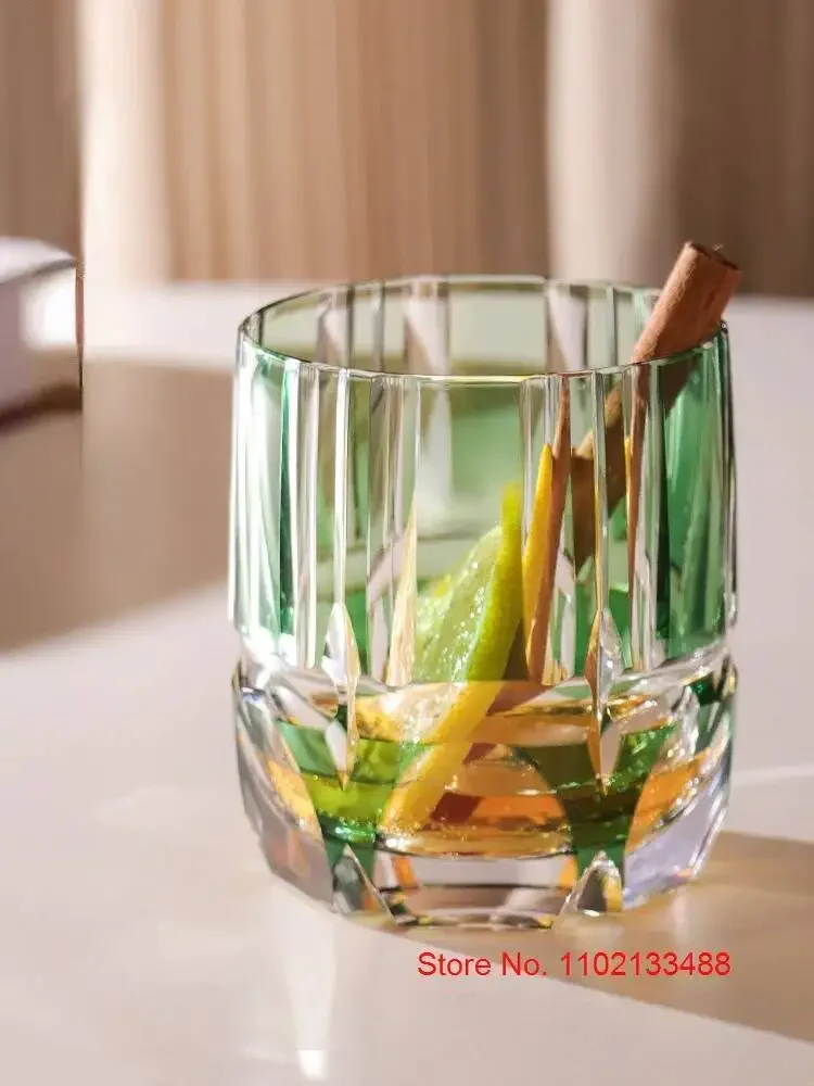 250ml Green Bamboo Whiskey Rock Glass 2023 Latest Japan KAGAMI Design Crystal Wine Tasting Cup Spirits Liquor XO Whisky Snifter 6