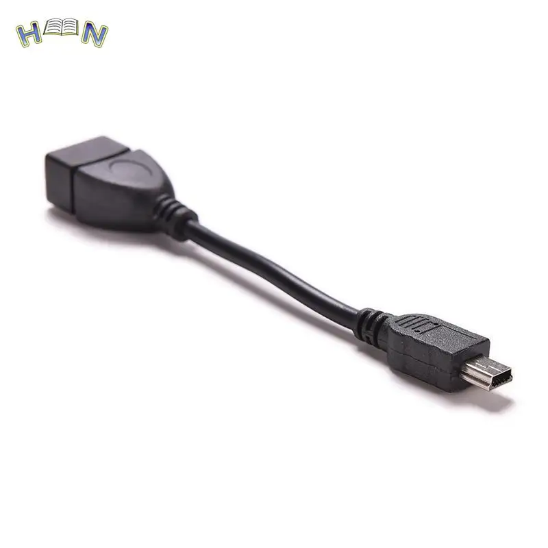 5pin Mini USB Male to USB 2.0 Type A Female OTG Host Adapter Cable 10cm Black OTG Cable For Cellphone Tablet MP3 MP4 Camera 1PC