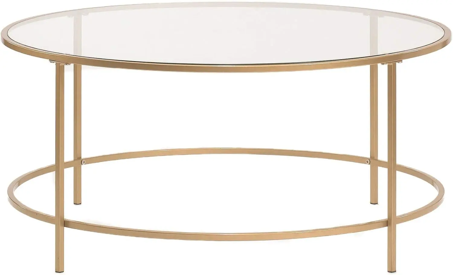 417830 Int Lux Coffee Table Round, Glass / Gold Finish