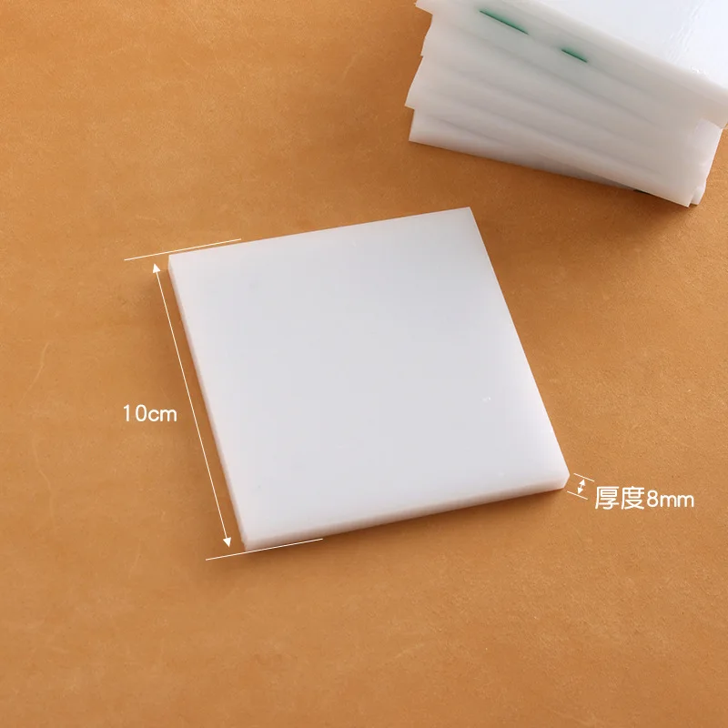 10cm*10cm PP White Cutting Board Rubber Mallet Mat Leather Craft Tools For Cutting Punching Stamp