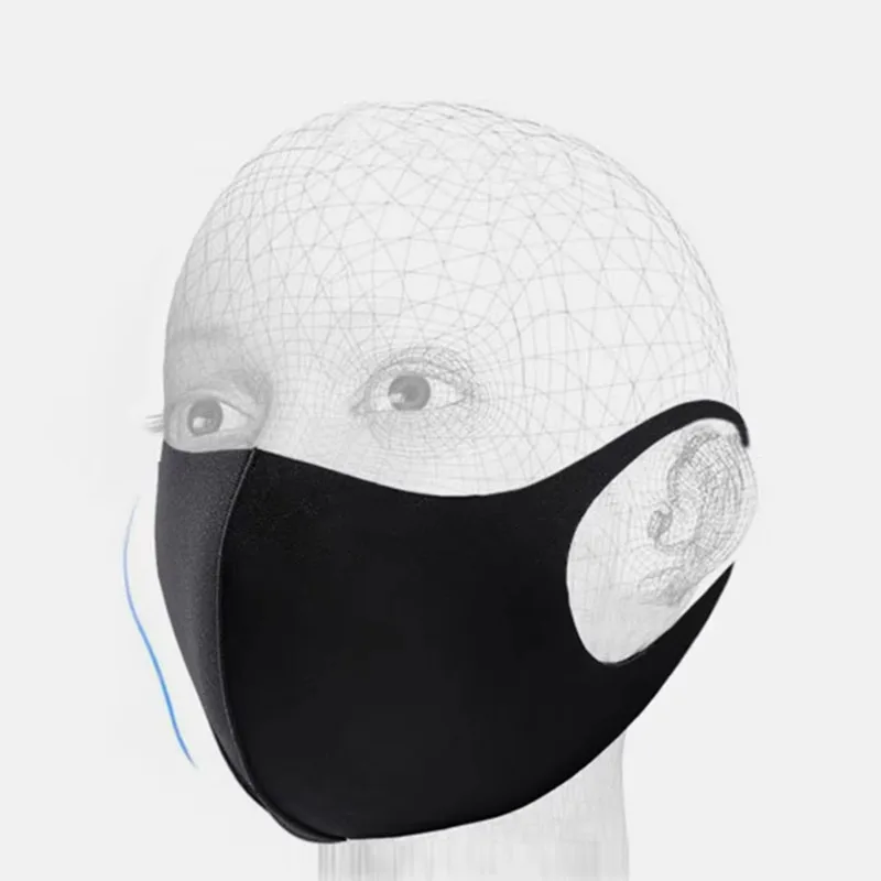 Lightweight Washable Face Coverings UV Protection Face Mask Adults Children Summer Earloop Mask Black Travel-Friendly Breathable
