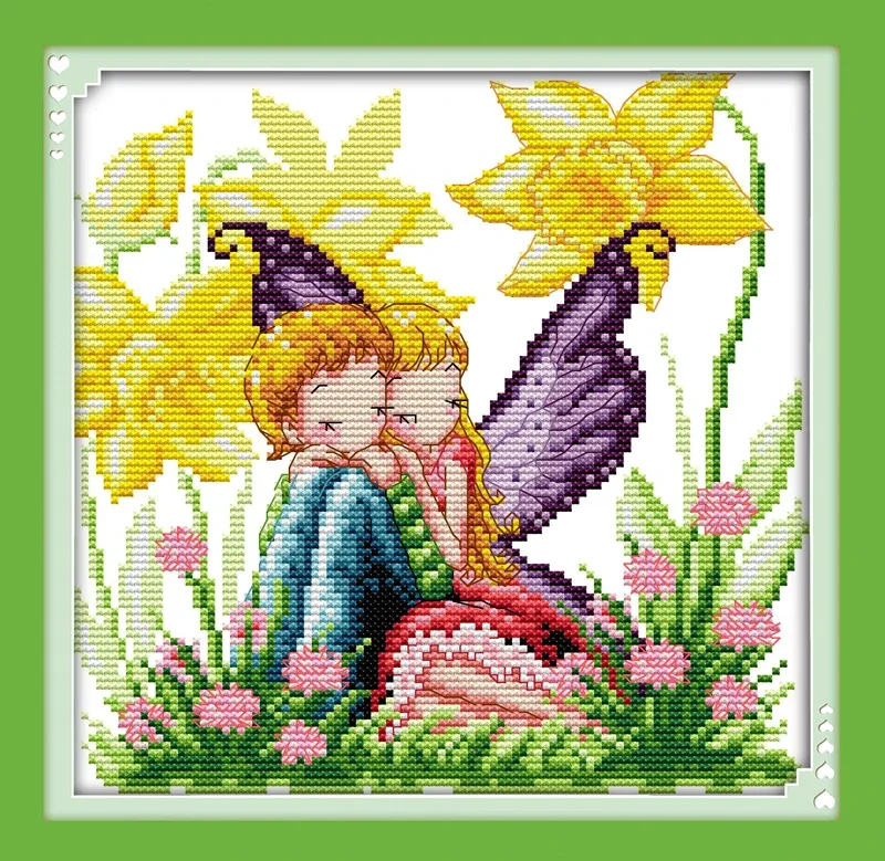 The spirit couples cross stitch kit cartoon lovers 14ct 11ct count print canvas stitches embroidery DIY handmade needlework plus