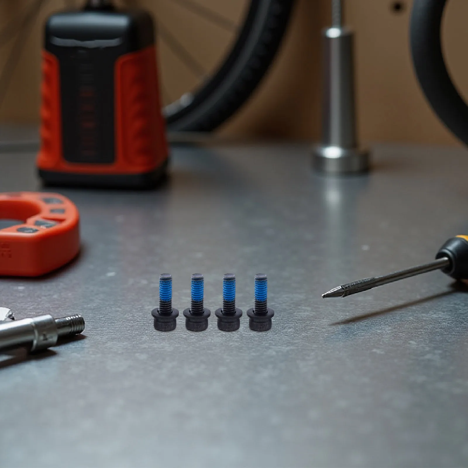 

4pcs M6*18 Steel Screws For Disc Brake Mount Adapter Durable Bicycle Brake Fixing Long Screw With Washer Anti Loose Rubber For