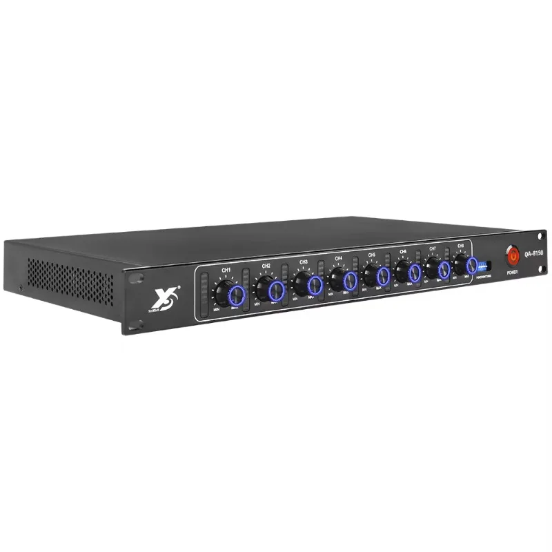 150W*8 RMS Professional Class D Power Amplifier 1U Size Sound Audio LED Amplifier