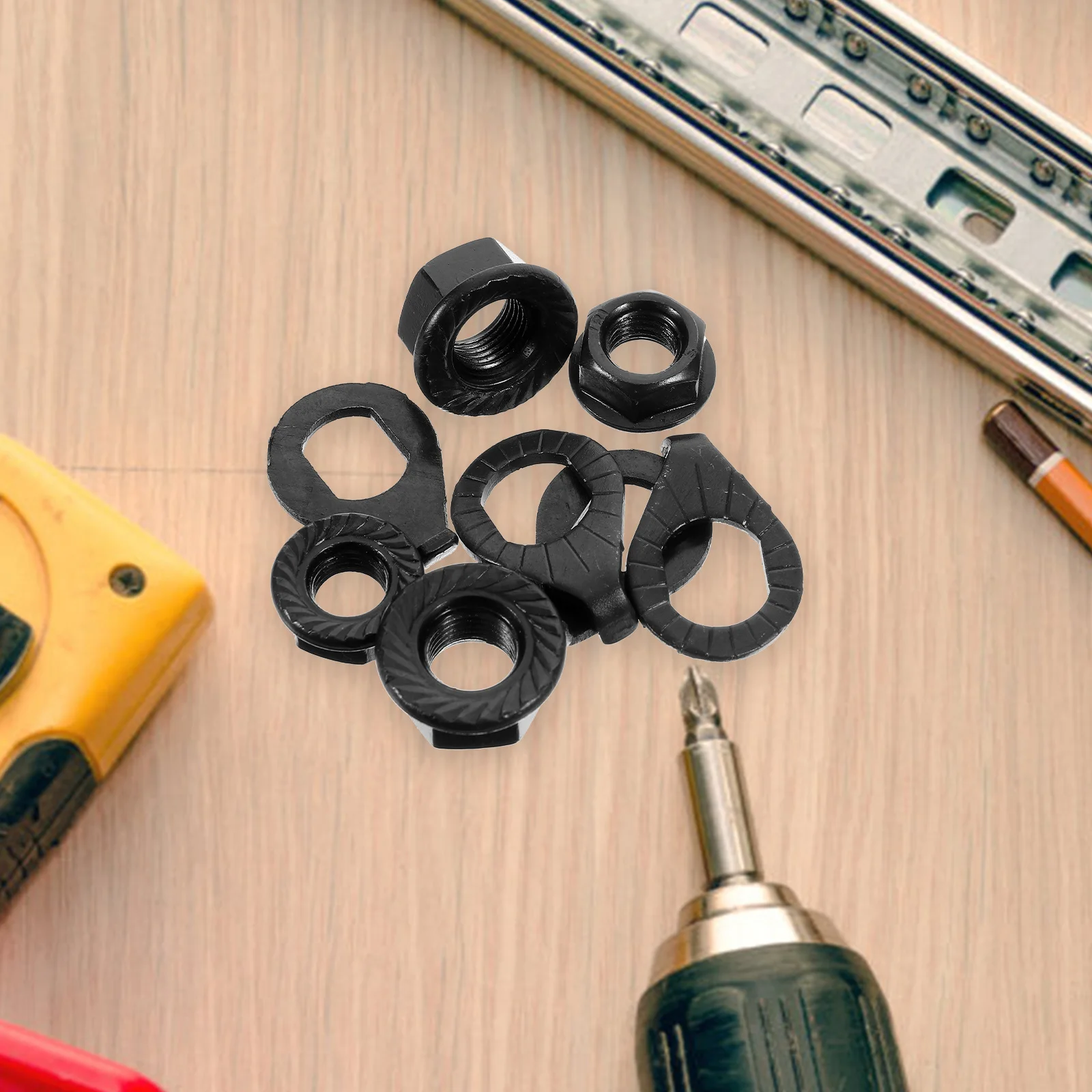 

Bike Axle Nuts and Iron Flange Washers Kit for Bicycle Wheel Hub Fastening and Enhanced Safety