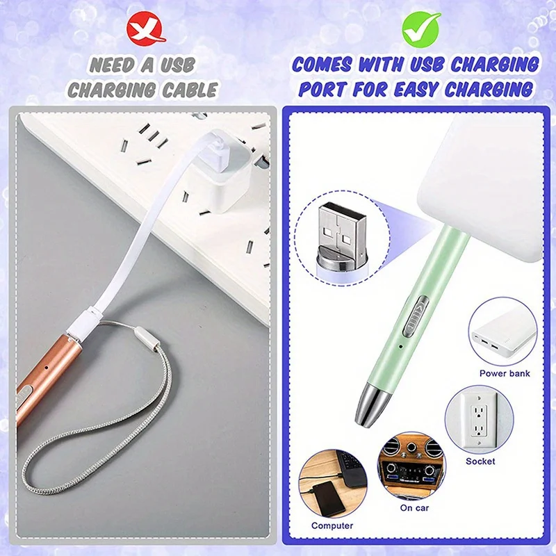 USB-Lade-Diamantmalstift, LED-Diamantstift, 5D-Diamantmalerei-Zubehörwerkzeug, mit 2 Lichtmodi, kein USB-Kabel erforderlich – Detail 5