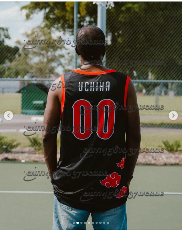 2026 New Naruto Akatsuki Uchiha 00 Basketball Jersey Tank Top Anime Streetwear Perfect Gift for Fans Family Matching