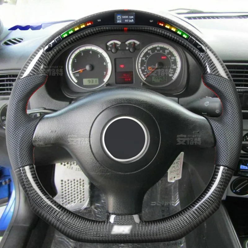 For Volkswagen Golf MK4 LED Smart Carbon Fiber Steering Wheel (Multifunctional, Modified Part)