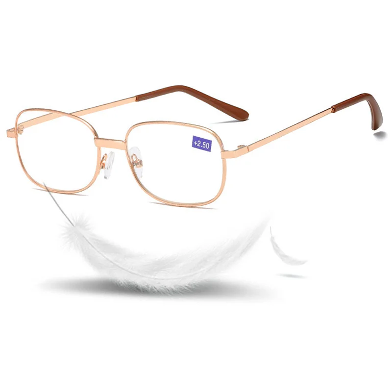 New 1PC 2Colors Men Reading Glasses Full Alloy Frame Resin Lens Comfy Light Clear Presbyopia Glasses