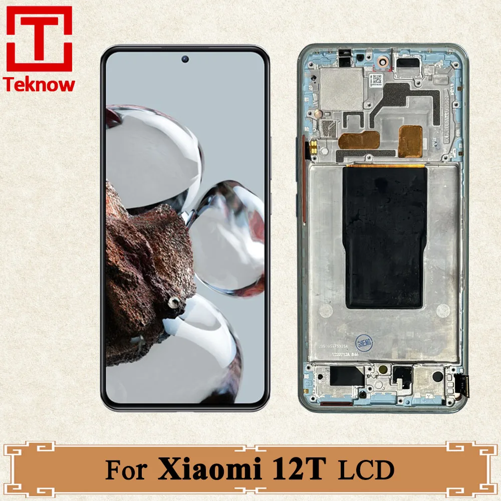 

AMOLED 6.67'' For Xiaomi 12T LCD Display Touch Screen Digitizer Assembly Replacement Parts For xiaomi 12t LCD 22071212AG Display