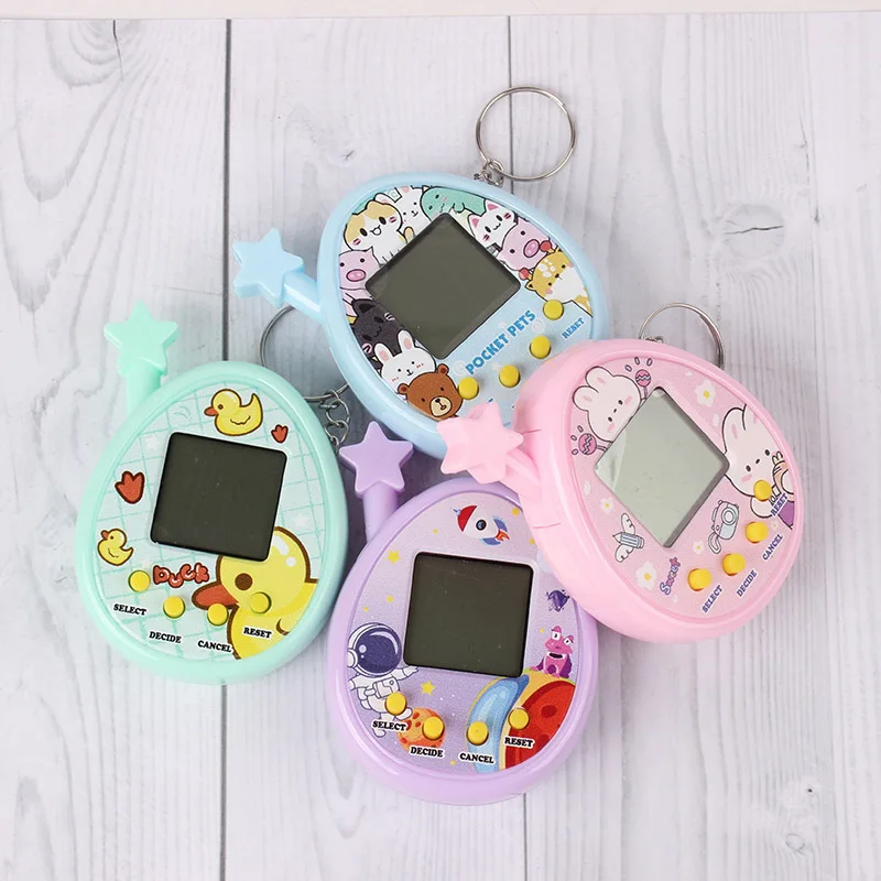 Electronic Pets Game Toys Virtual Tamagotchi Original Digital Animals Toys Mini Screen Game Machine Keychain Children's Toys