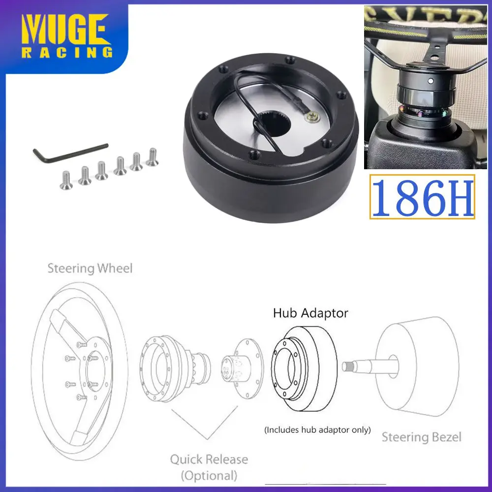 

MUGE-186H Aluminum 6 Bolt Racing Steering Wheel Hub Boss Kit for Volkswagen VW MK1 MK2 Golf Jetta QR061