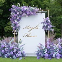 A8838 Romantic Purple Lavender Hydrangea Hang Flower Row Wedding Backdrop Arch Decor Aisle Flower Welcome Floral Party Props