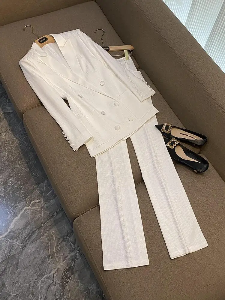 

Комплект женского костюма Ele Commuter, высококачественная ацетатная вышитая ткань, модный ансамбль, китайский производитель, 25-35 лет