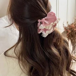 Bowknot Velvet Scrunchies Ponytail Holder Bow Hair Tie Large Intestine Hairband Hair Ring Lace Hair Rope Girls