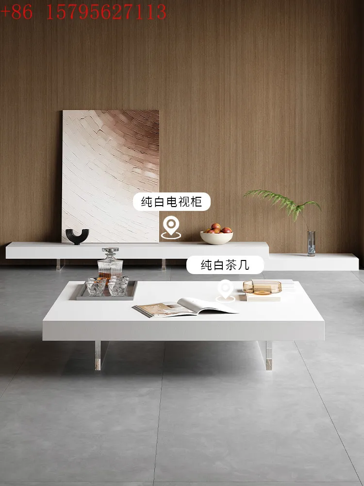 

Подвесной журнальный столик для гостиной, бытовой съемный большой плоский слой, итальянский минималистичный квадратный чистый белый акриловый рок-доска