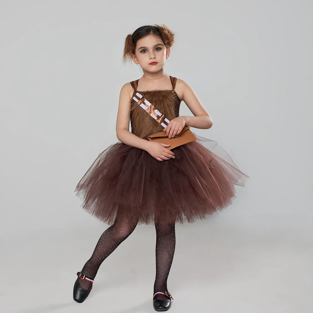 Chewbacca Star Wookie Cute Fancy Halloween Costume Brown Faux Fur Kids Tutu Dress for Cosplay Role-play Cartoon Clothing - AliExpress 1501 Chewbacca Star Wookie Cute Fancy Halloween Costume Brown Faux Fur Kids Tutu Dress for Cosplay Role-play Cartoon Clothing - AliExpress 1501