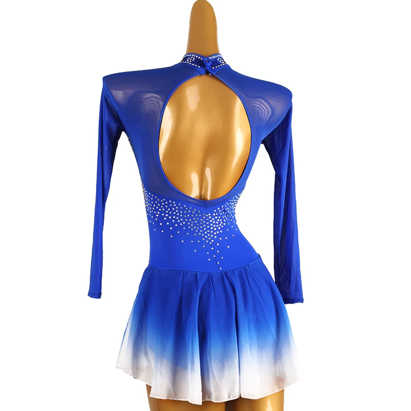 Figure Skating Dress purple Women girl Ice Skating Dress Gymnastics Costume custom crystal rhinestone b290