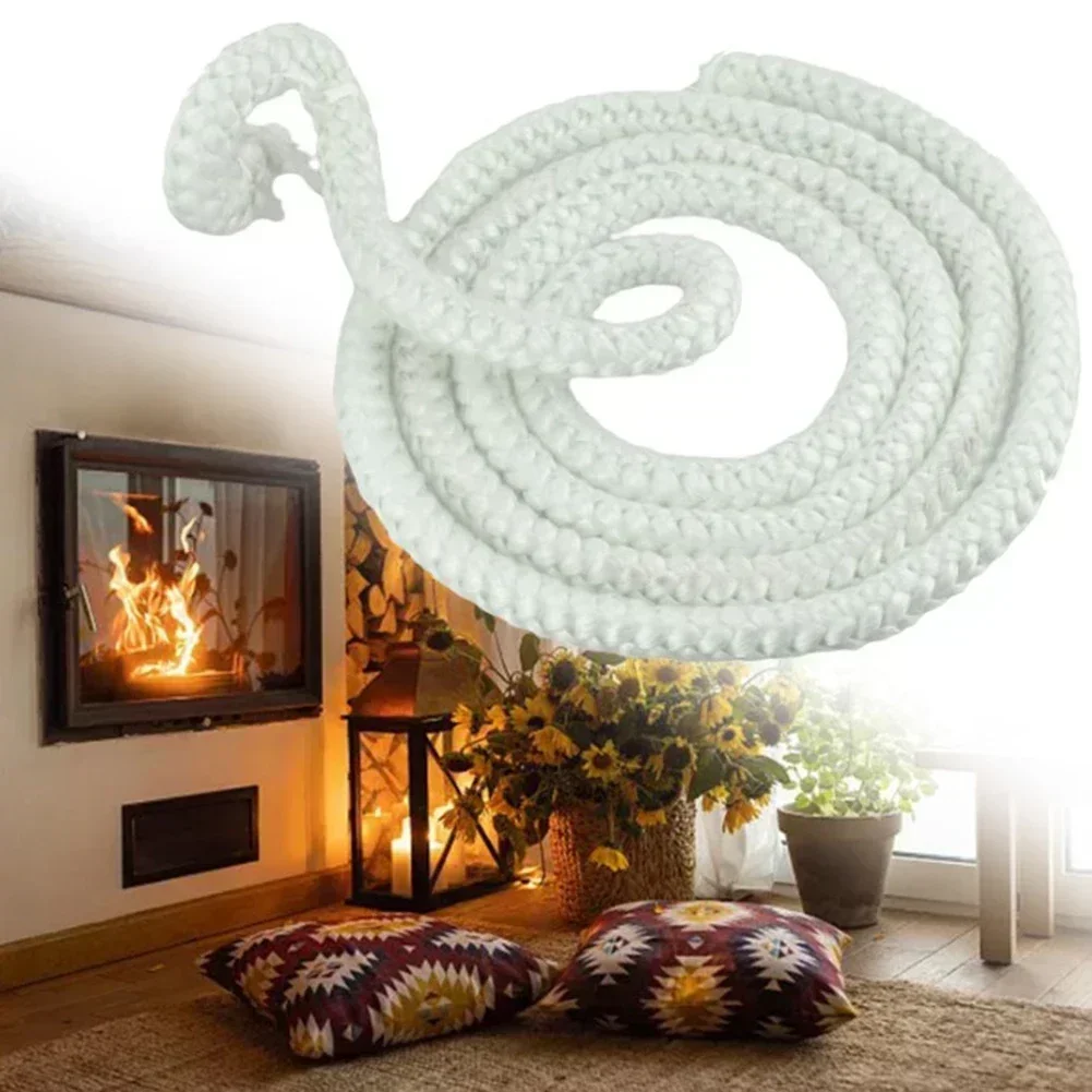 

Fireplace Sealing Rope Fiberglass White Gasket Cord Stove Door Fireplace Cord Woodburner Rope 6mm*2.5m/14mm*2m/16mm*2m