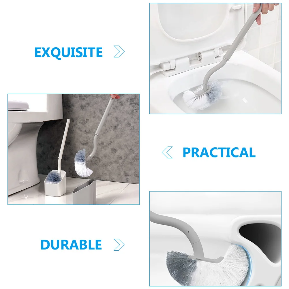 

2Pcs Toilet Brushes Curved Handle Bowl Brush Deep Cleaning Under Rim Bathroom Accessory Brush for Bathroom Bowl Scrubber