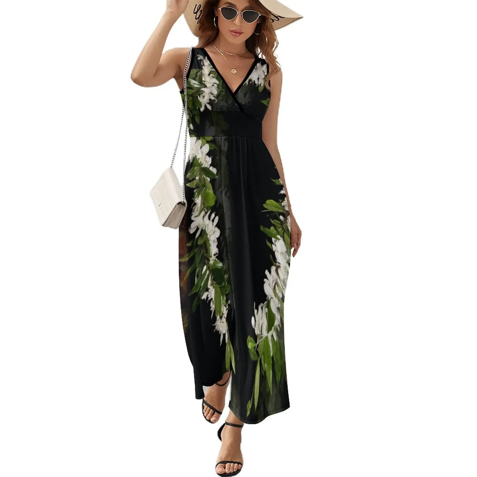 

Vintage Hawaiian Lei Collection Sleeveless Dress women formal occasion dresses womens clothing