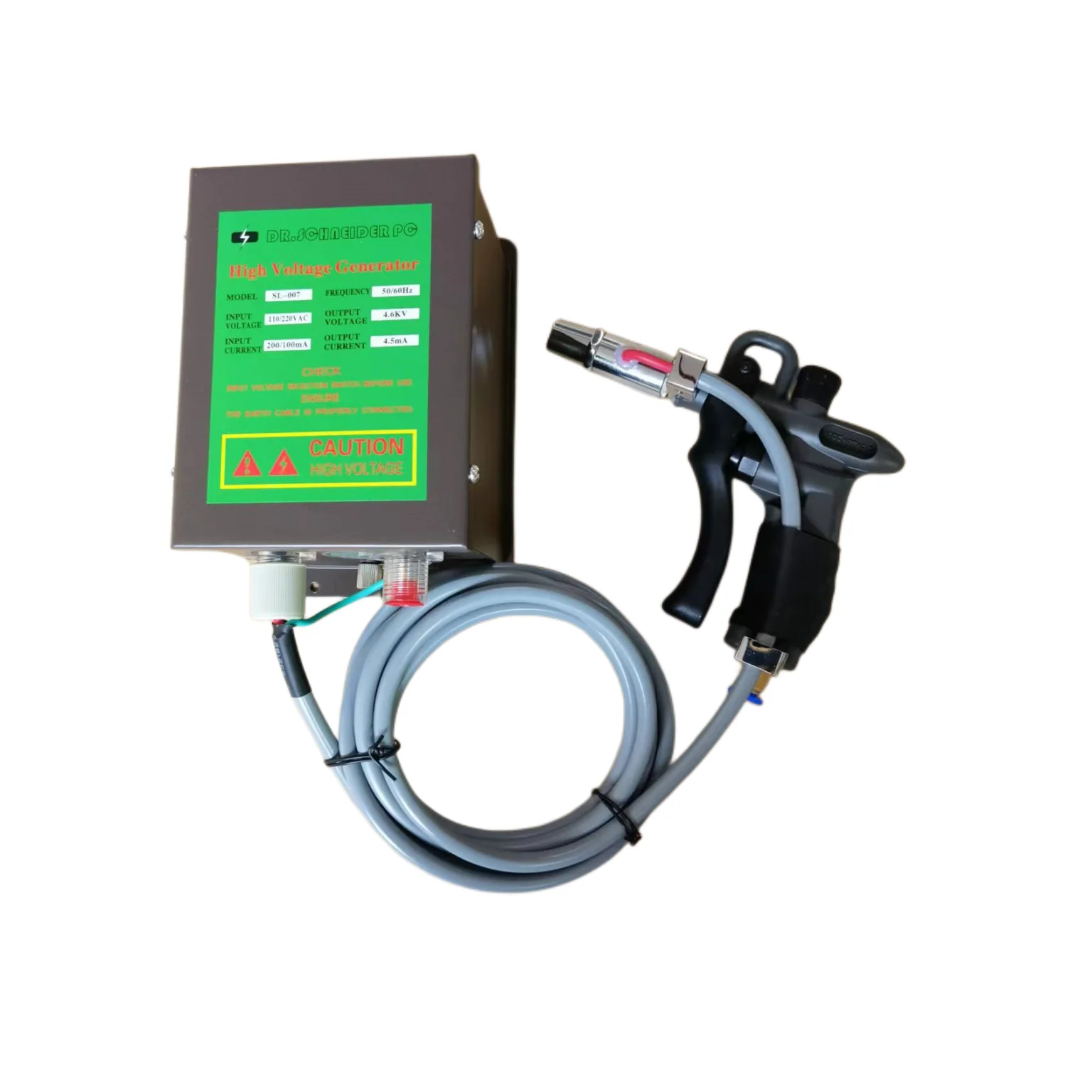 مسدس هواء مؤين مضاد للكهرباء الساكنة مع مصدر طاقة للإزالة الساكنة