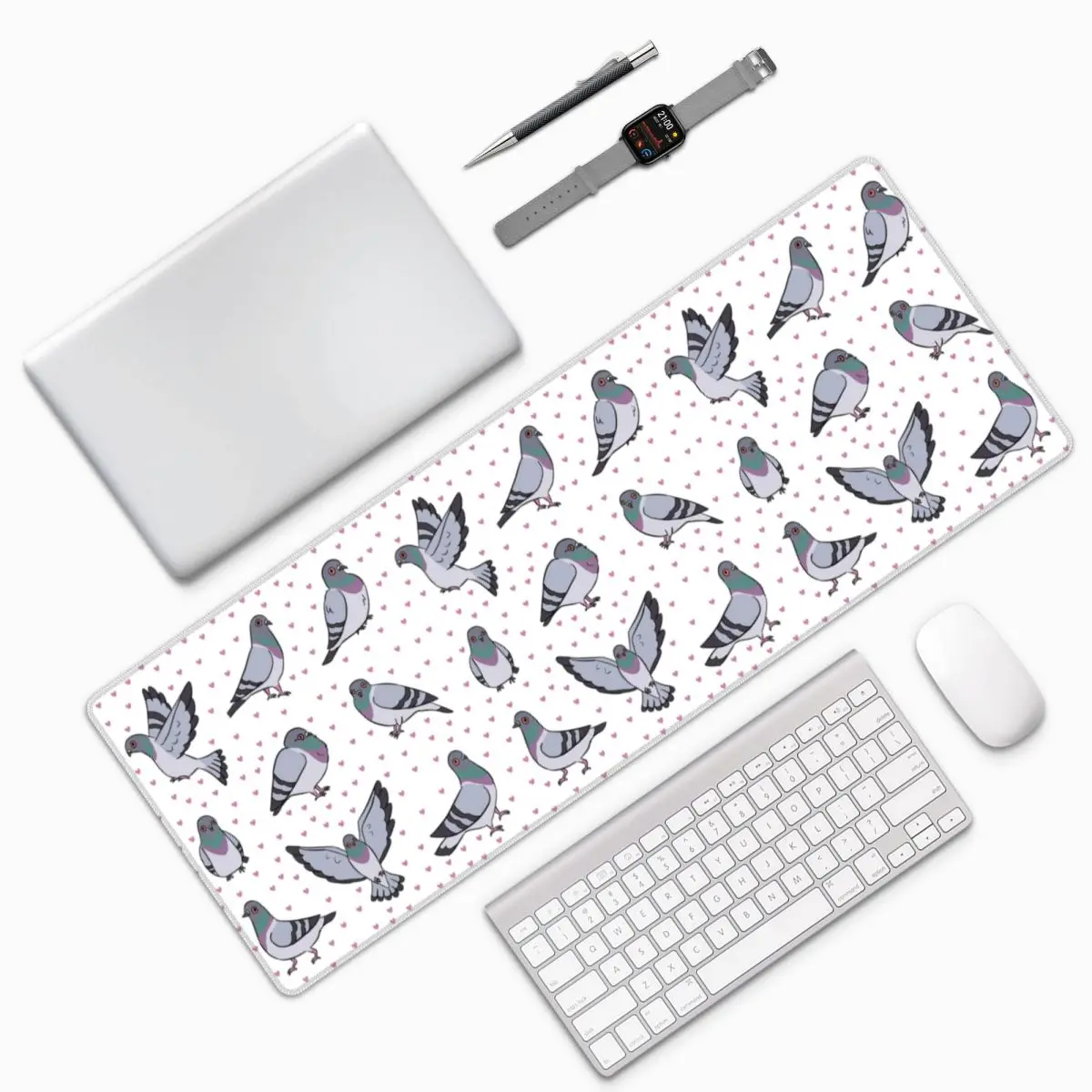 Cute Cartoon Pigeons Pack Large Mouse Pad Computer Keyboard Mouse Mat Gaming PC Laptop Desk Mat Office Accessories Table Mats