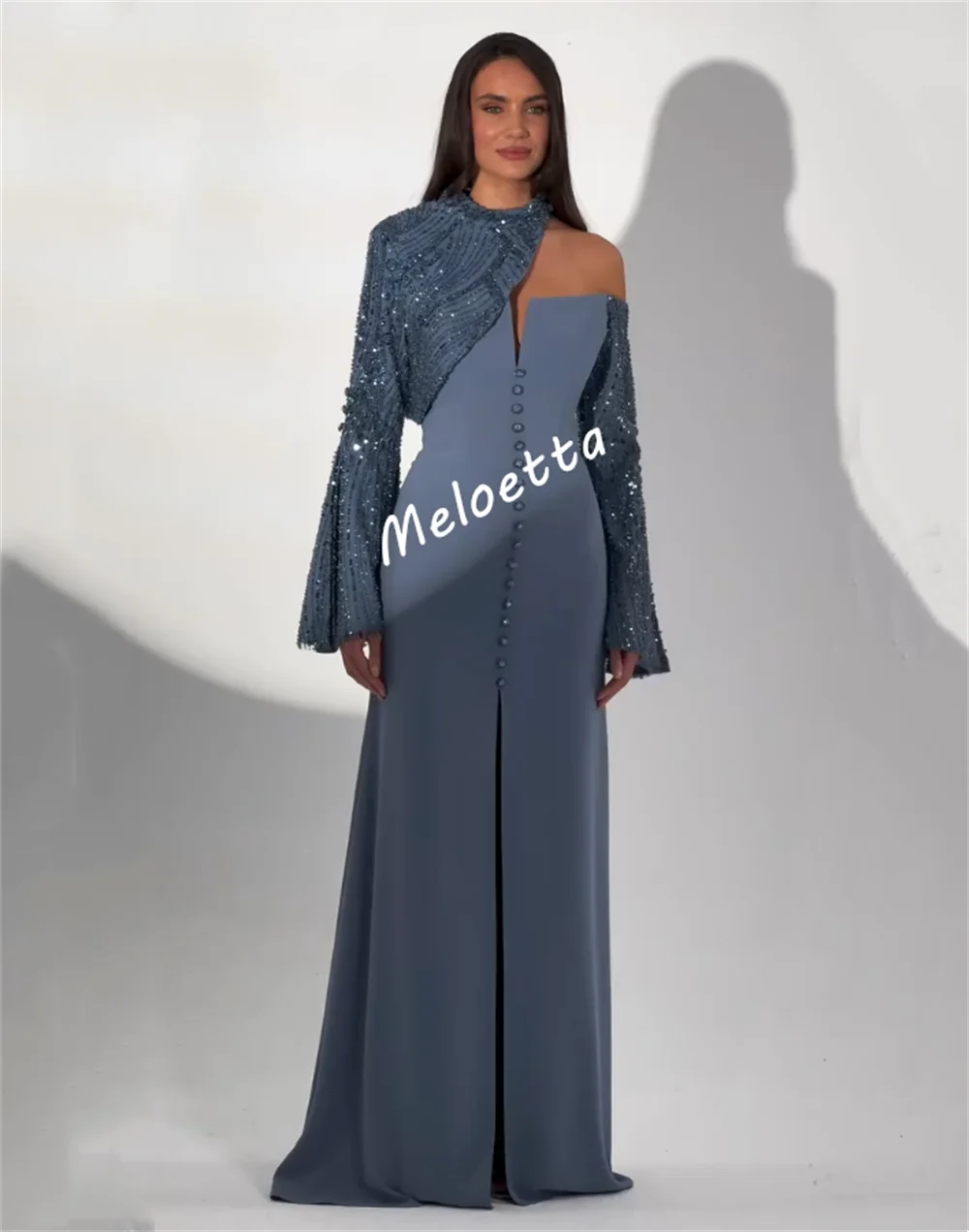 Customized Glitter Chic Trumpet Long Dresses Formal Luxury Women's Evening Gowns Bespoke Occasion Prom Elegant Party Dress