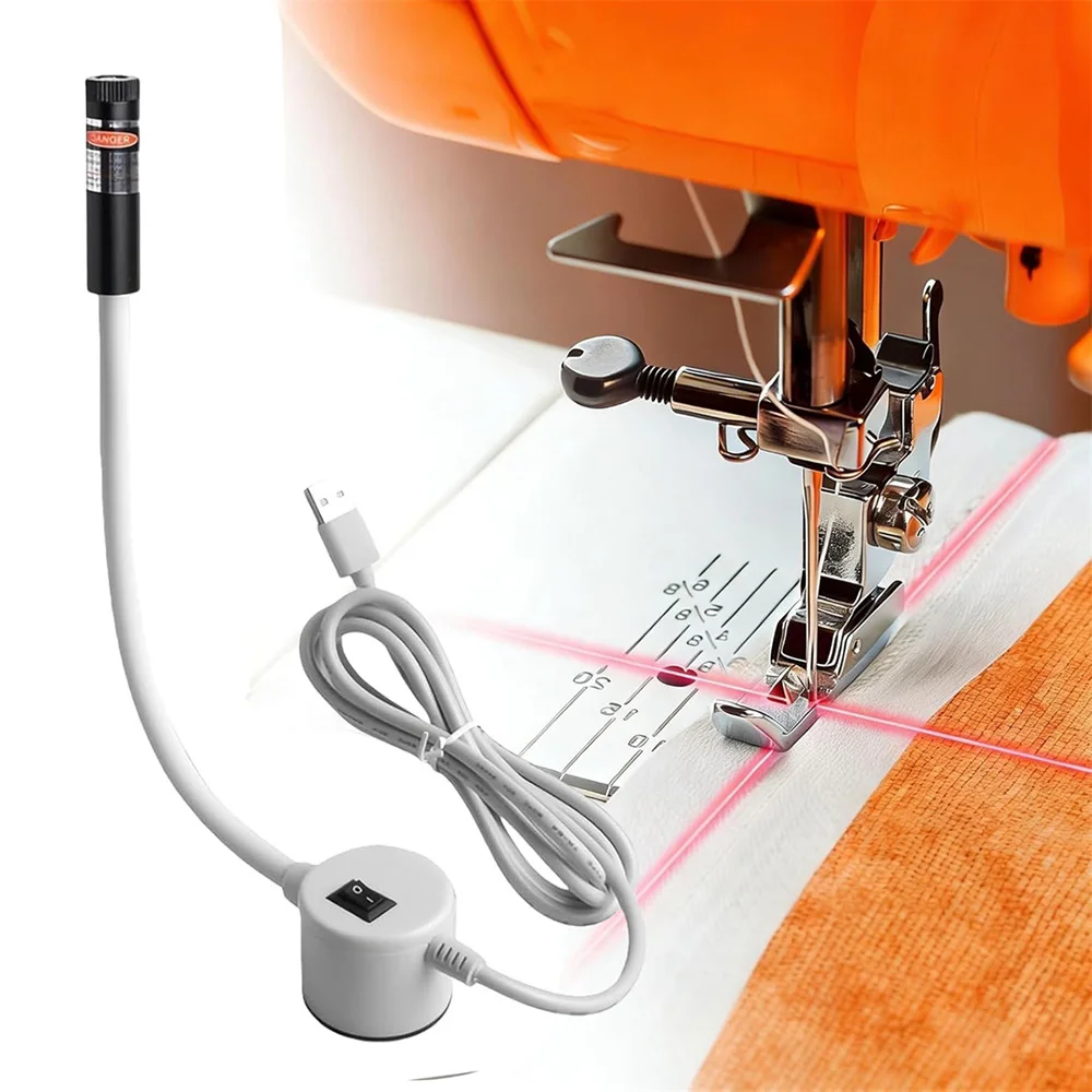 USB Powered LED Sewing Machine Position Light 5MW/100MW Red Cross Magnetic Mount Flexible Gooseneck for Drill Presses,Workbench