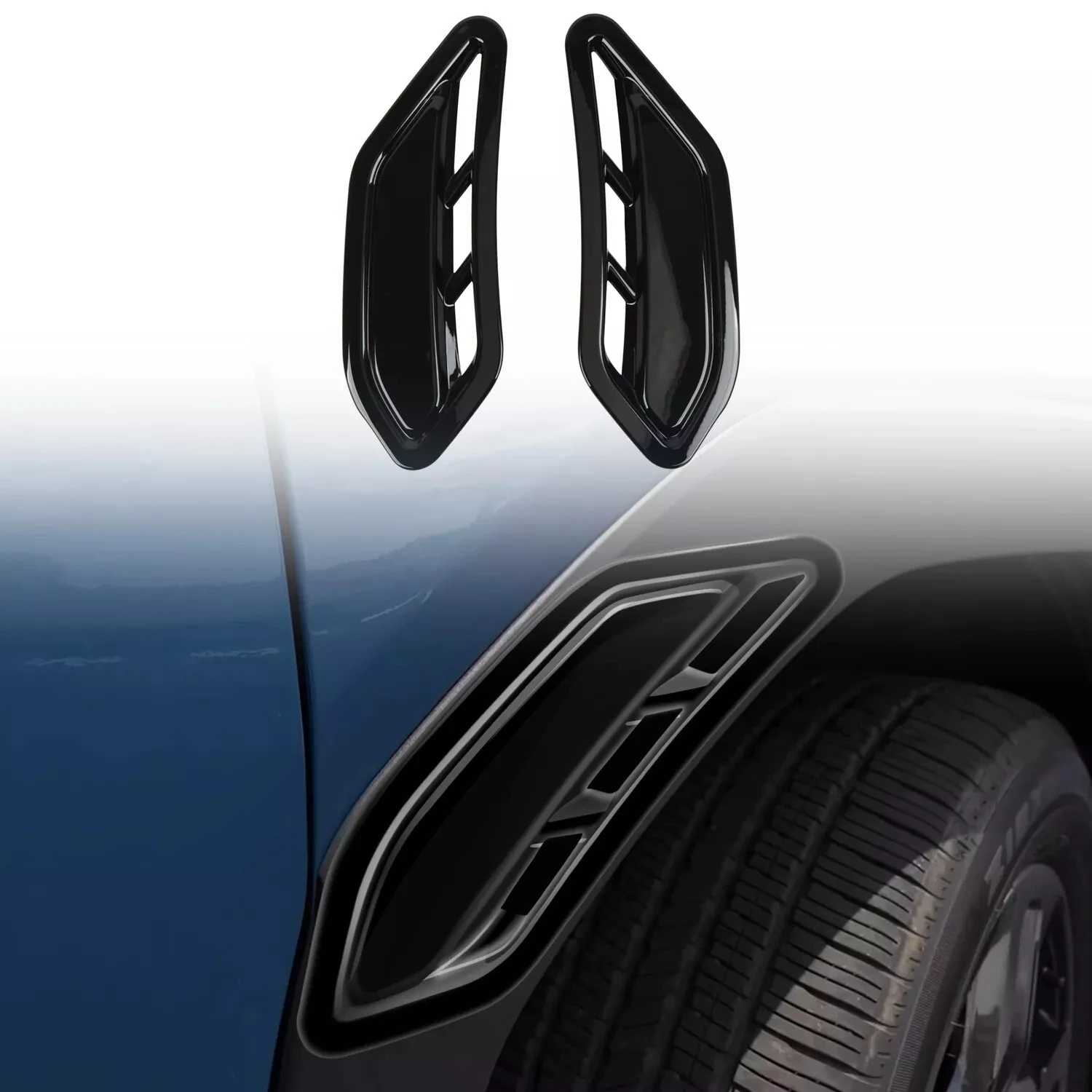 

for Subaru Forester 2025 Side Fender Intake Air Vent Outlet Cover Trim Stickers Carbon Fiber Car Accessories Glossy Black/Chrome