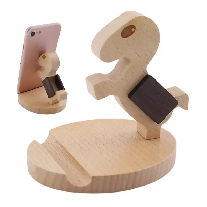 For Smartphone  Desktop Phone Stand Creative Tabletop Mobile Phone Wood Bracket Cute Tabletop Phone Stand for Work Area Study