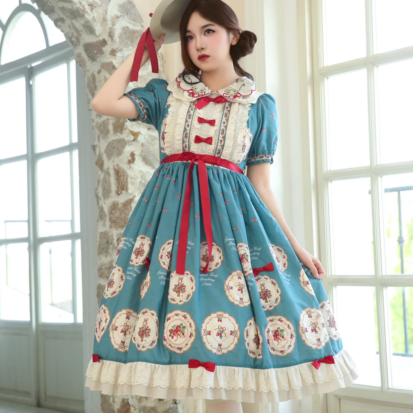 

Soiomes, оригинальный дизайн, элегантное платье Лолиты в дворцовом стиле, платье принцессы Лолиты, синее