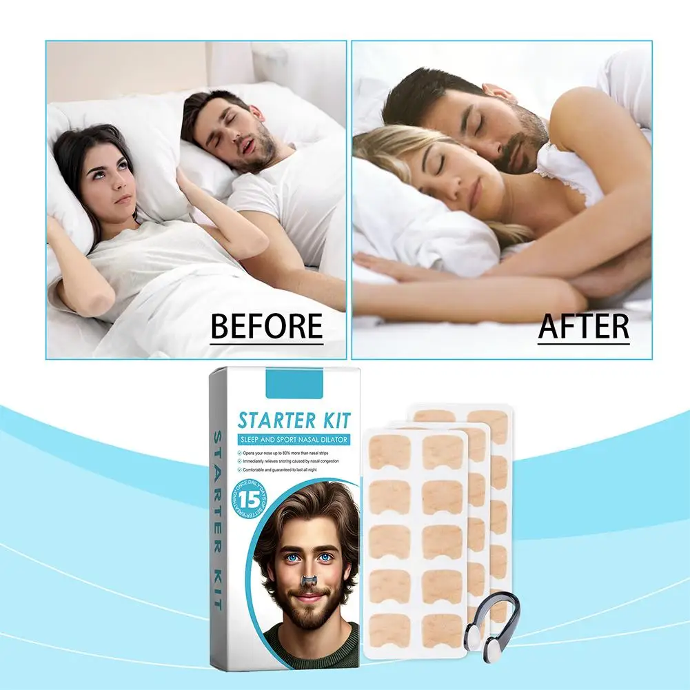 Ingestão Respiração Nasal Strip Starter Kit, Dilatadores, Aumentar Reduzir o Ronco, Melhor Sono