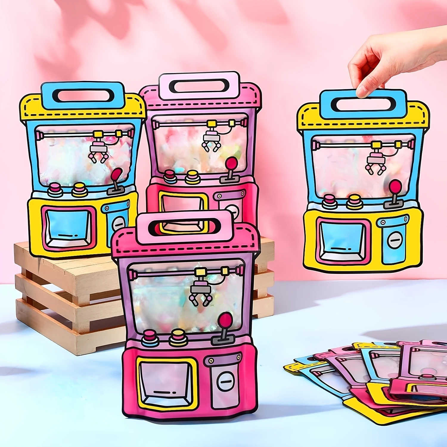 Cute cartoon candy packaging bag, creative party gift tote bag, suitable for storing birthday party supplies/home handicrafts view 3
