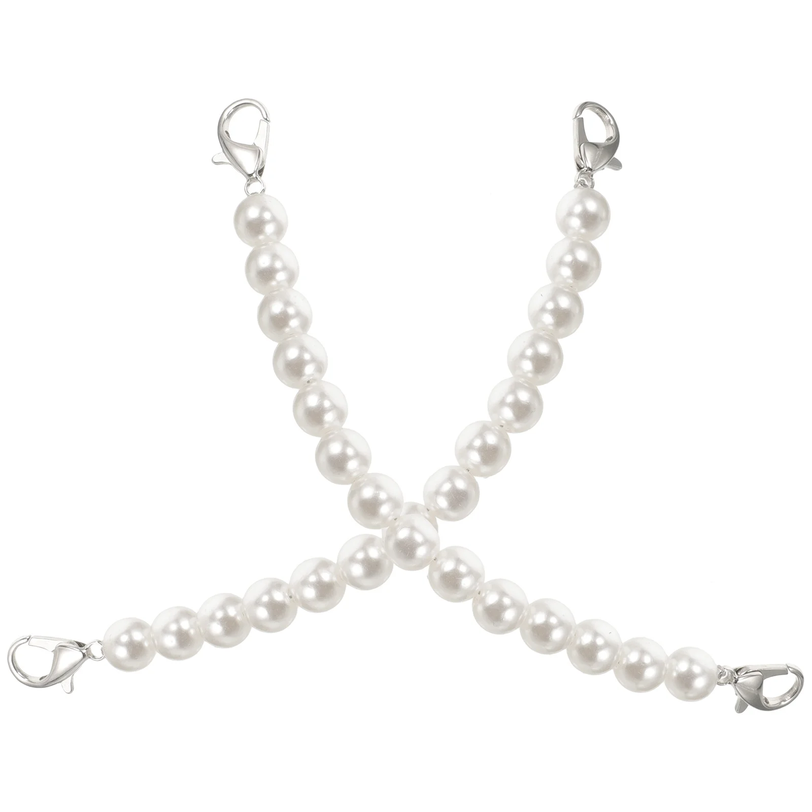 2 قطعة الأشرطة كعب المضادة للانزلاق للنساء اللؤلؤ الكاحل حزام استبدال أحذية عالية الكعب الزخرفية موسع تثبيت معدني #5