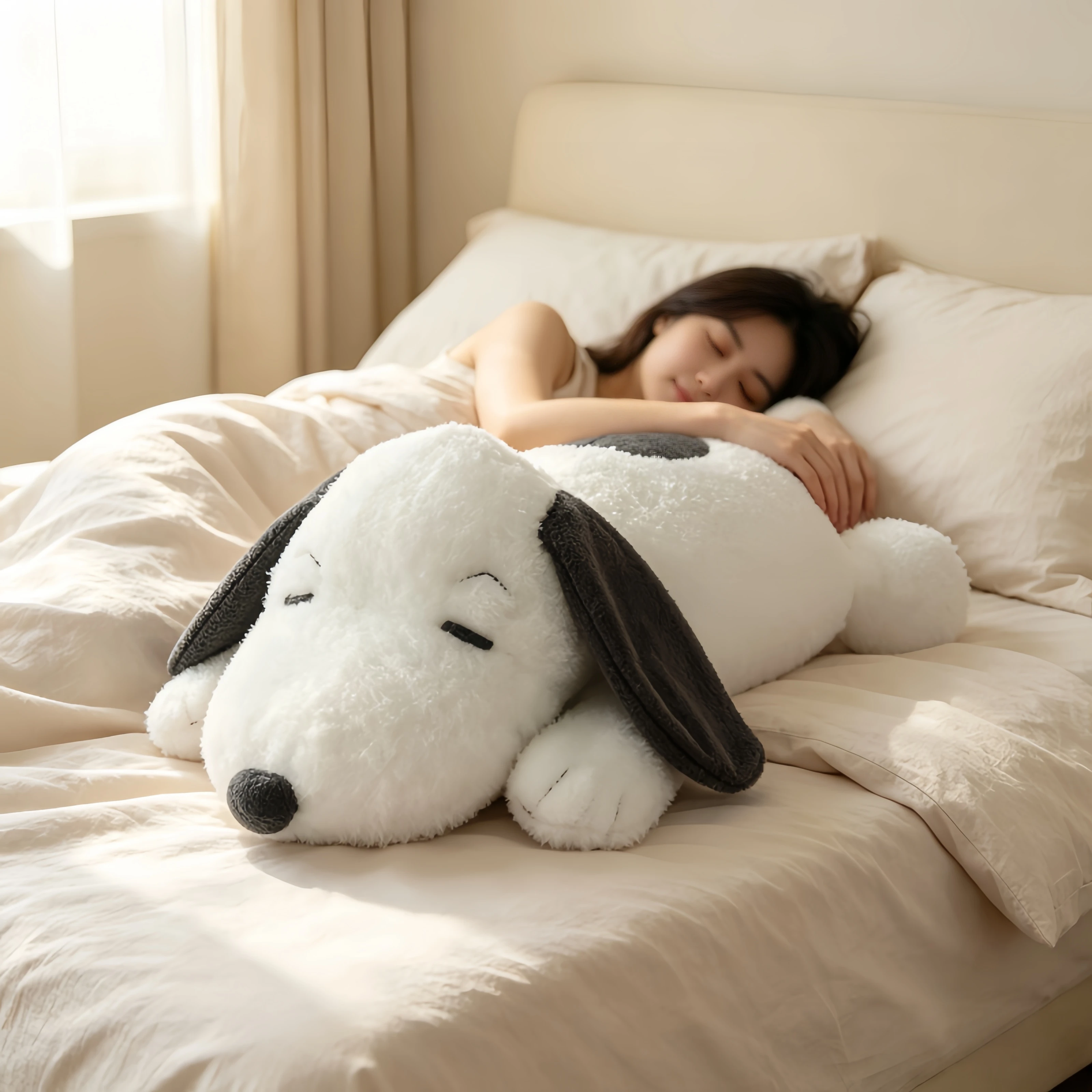 Kawaii Big Size Snoopy Plush Toy White Dog Snoopy Plushies Toy Pillow Stuffed Doll Cuddly Puppy Doll Animal Birthday Gifts