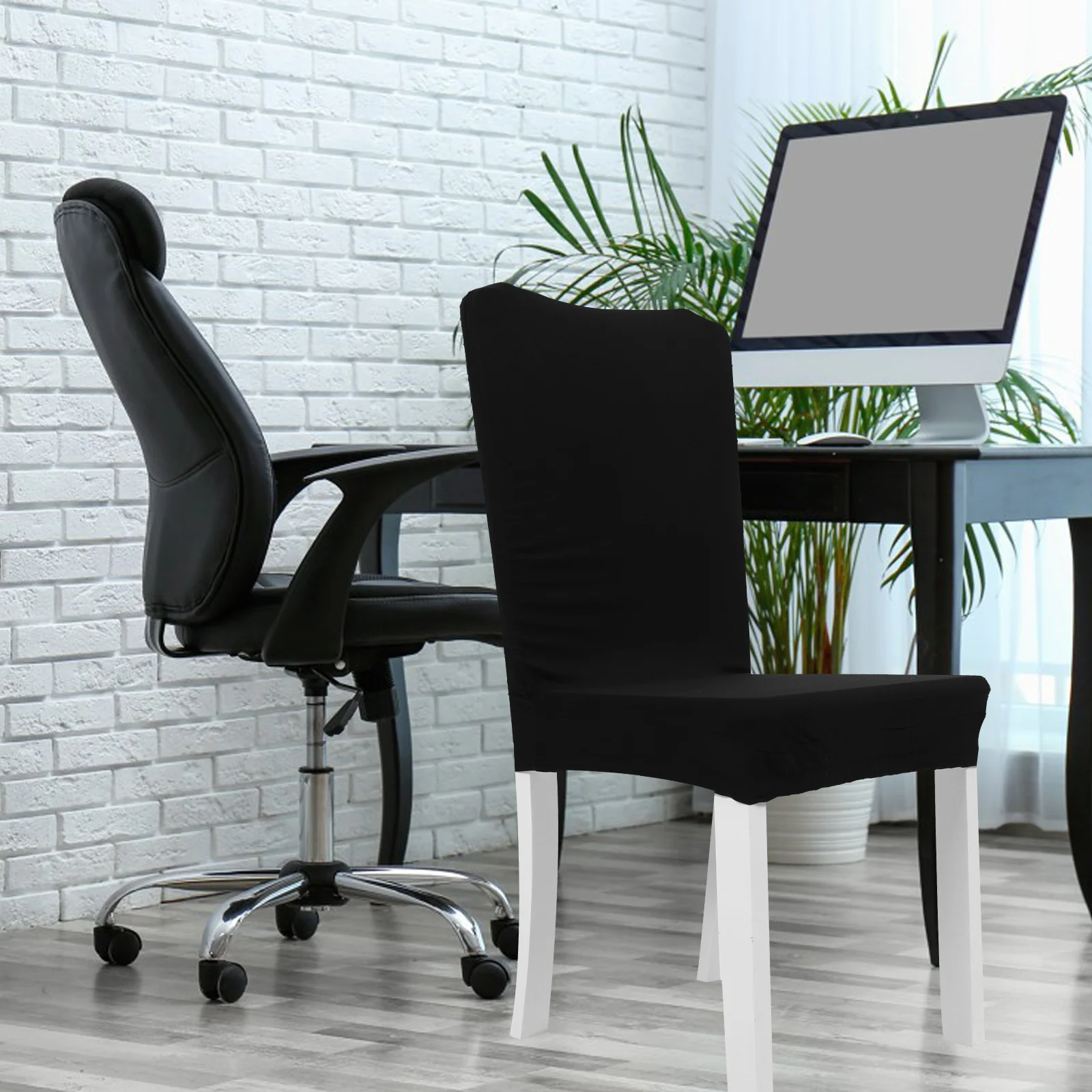 

Stretchable Desk Chair Cover for Office Computer Swivel Chairs Soft Comfortable Elastic Seat Protector Removable Machine