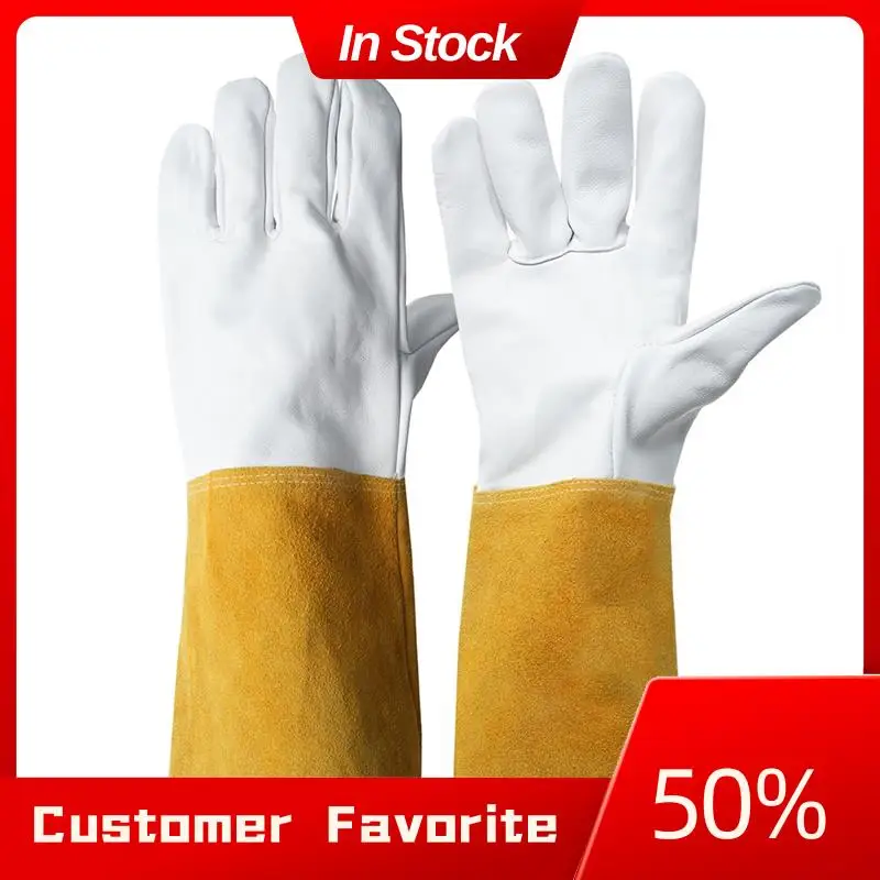 

AT03 Top Professional Grade Unlined Grain Leather Gloves With Fireproof Cuff, Perfect For Welding And Work Safety
