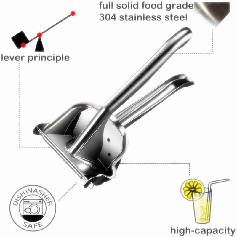 Hand Press Heavy Duty Manual Squeeze Juice Extractor Maker Orange Real Stainless Steel Lemon Squeezer Citrus Juicer