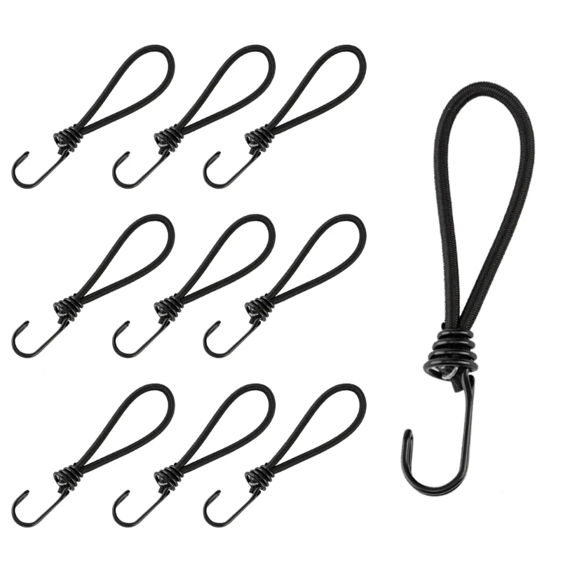 10packTarp Tent Fixing Cord Windbreak Tent Fixators Double Hook Binding Tied Rope  for Tent Stability and Fixation