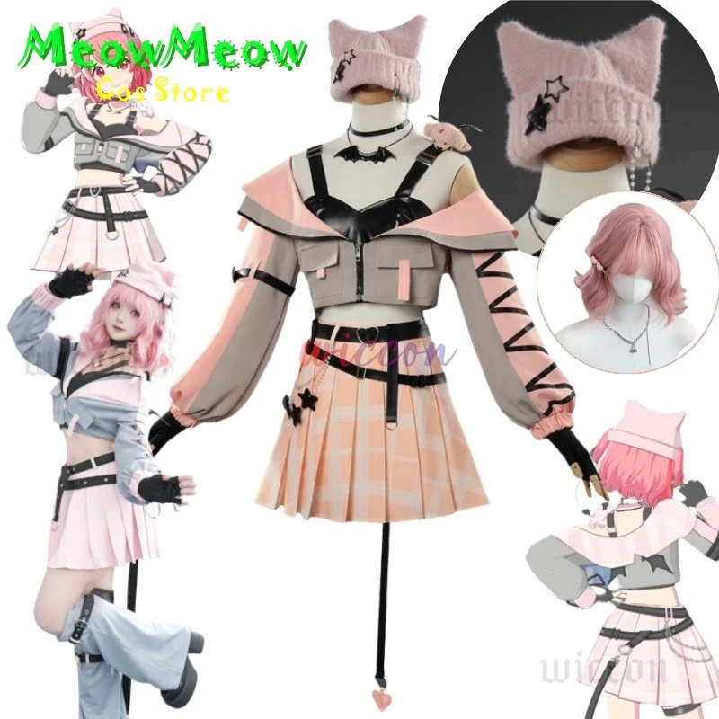 

Anime PJSK Momoi Airi Cosplay Dress Costume MORE MORE JUMP! Halloween Suit For Women Men Outfit Carnival Party Wig Accessories