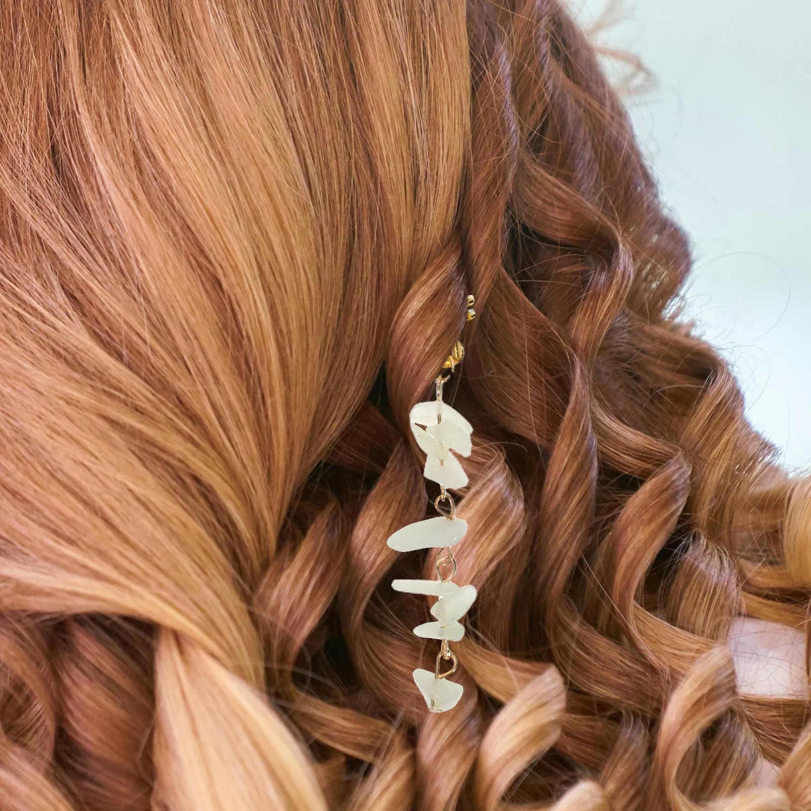 6個入り天然クリスタルストーンペンダントスパイラルヘアジュエリー、ブレイズ、ロッククリップ、ドレッドロックビーズ、ブレイドアクセサリー、ヘアチャーム 1