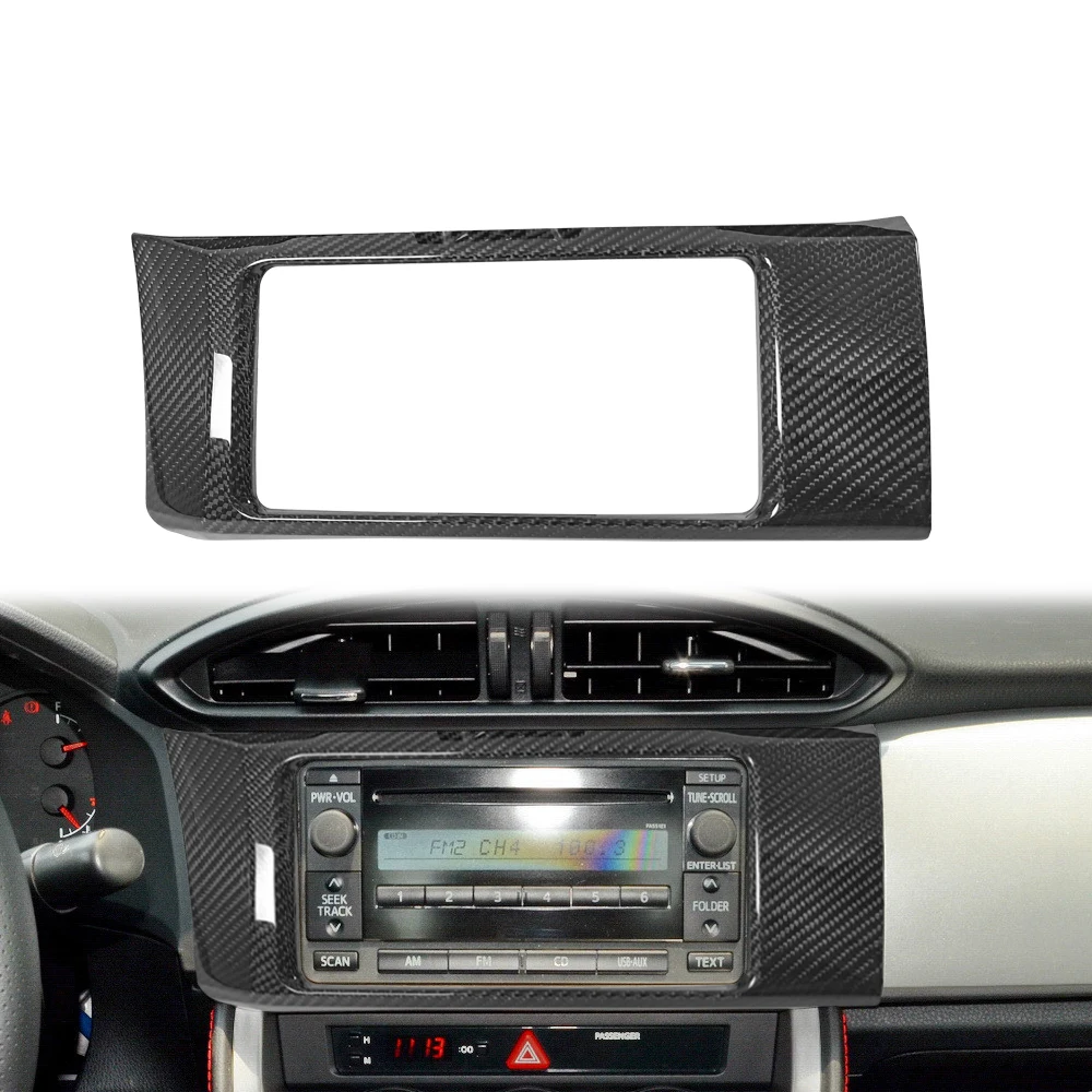 Real Carbon Fiber Console Central CD Player Cover Trim Panel Frame For Toyota GT86 For Subaru BRZ 2012-2020