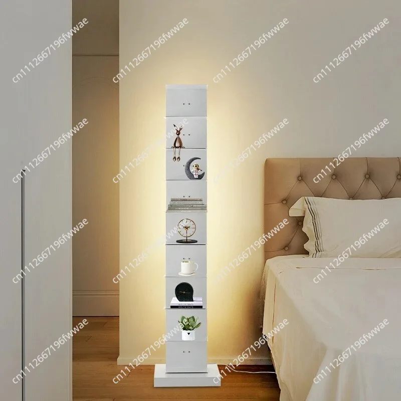 Bookshelf storage floor lamp living room modern light luxury sofa next to decorative shelf lamp personalized bookstore