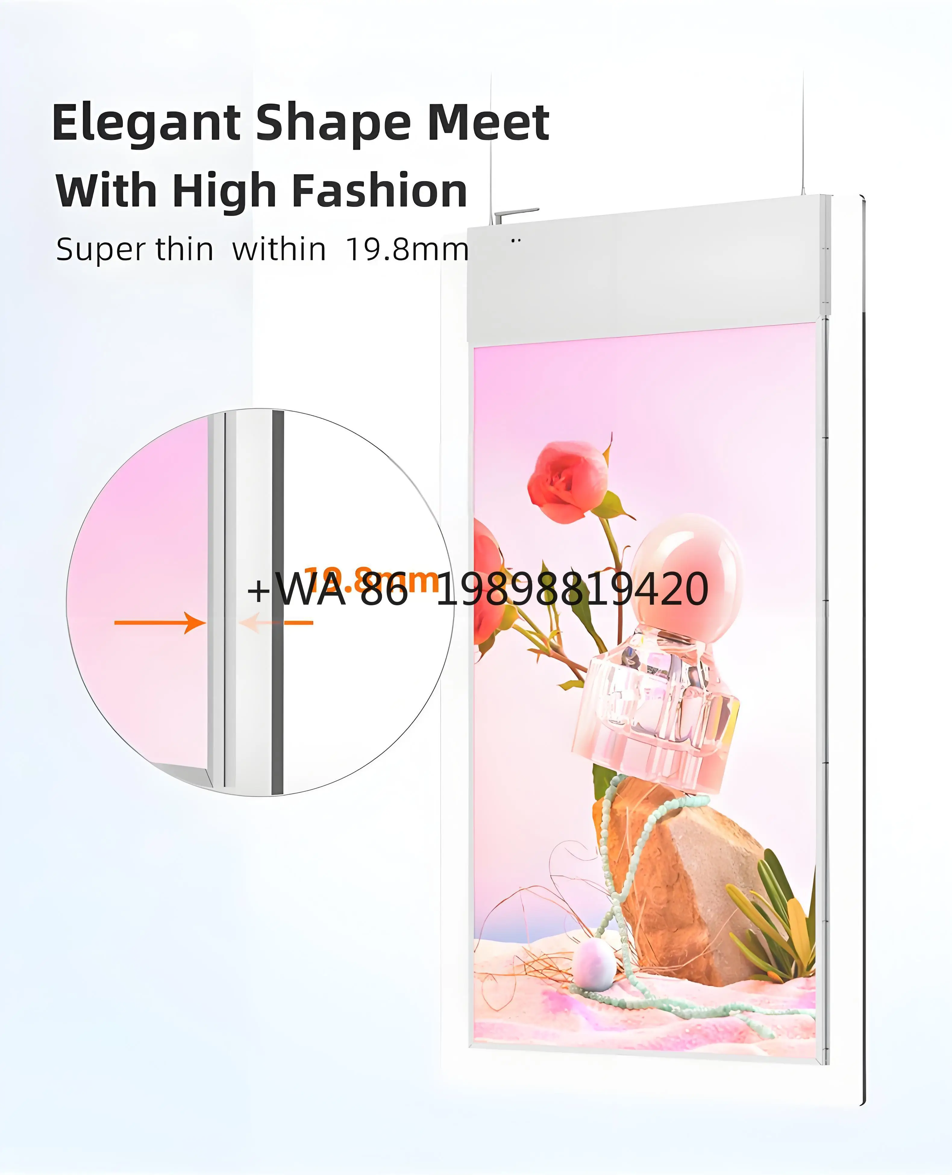 

Рекламный киоск, ультратонкий дизайн, емкостный сенсорный экран на базе Android для лифта, метро, внутреннего цифрового вывески