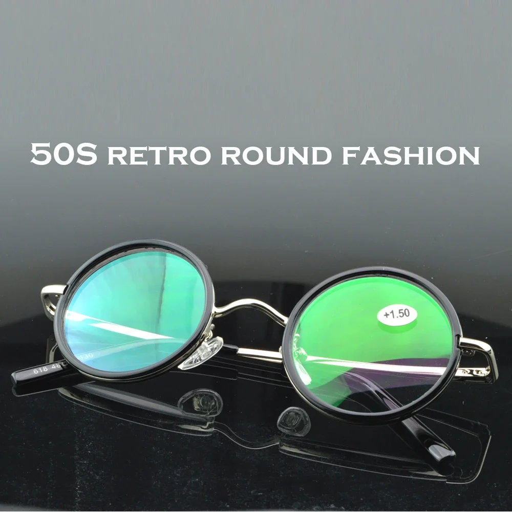 Round Luxury Retro Super High Quality Reading Glasses Metal Frame with PU Case CLARAVIDA America Brand Gentlemen +0.75~+4.0