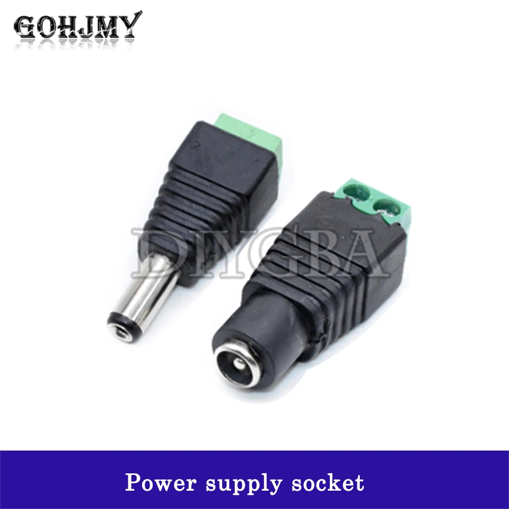 5PCS male and female DC Power plug 5.5 x 2.1MM 5.5*2.5MM 3.5*1.35MM 12V 24V Jack Adapter Connector Plug CCTV 5.5x2.1 2.5 1.35